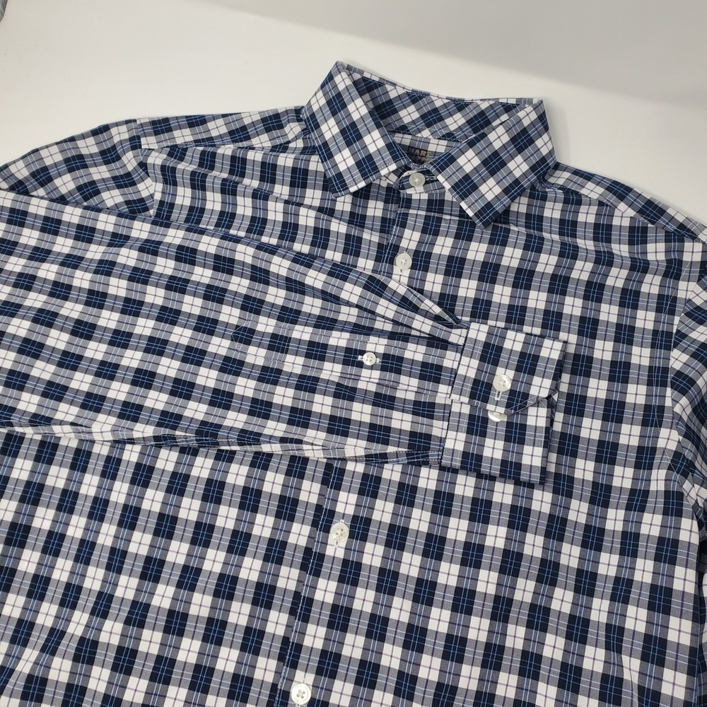 Hart Schaffner Marx Button Down Mens S Blue Long Sleeve Luxury Performance